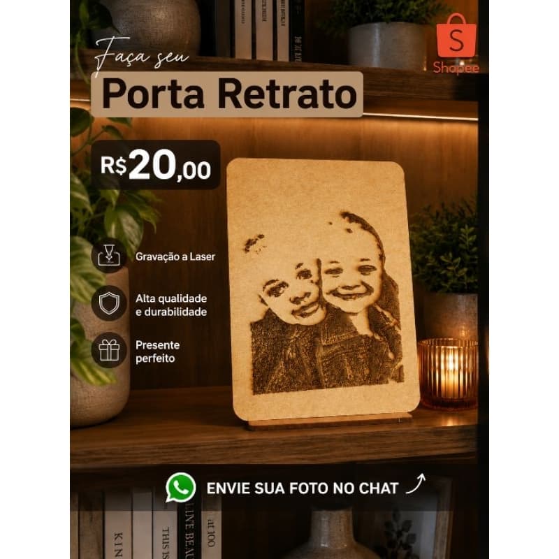 Presente | Dia dos Pais | Personalizado| Foto Personalizada| MDF | Porta Retrato| Papai| Presente criativo diferente