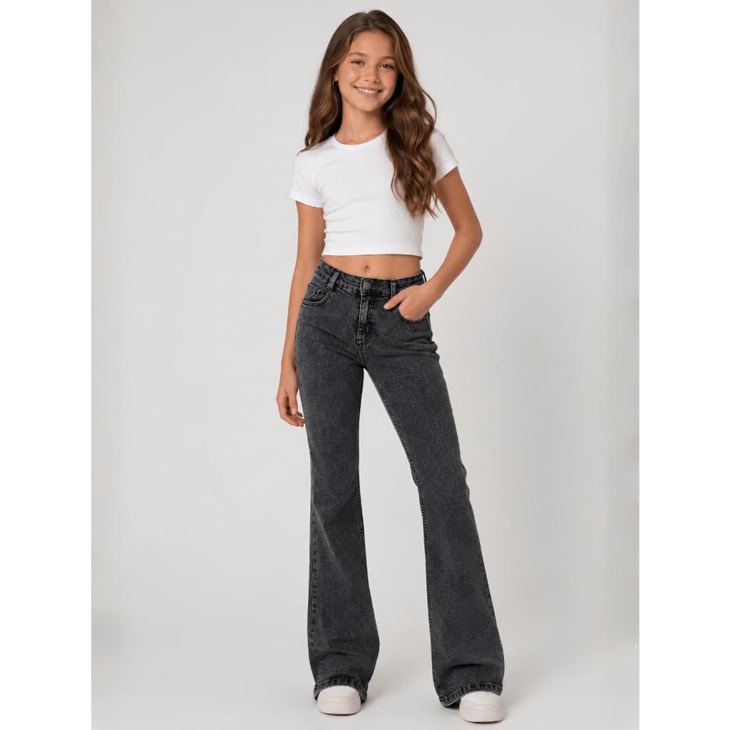 Calça Jeans Flare Infantil Feminina Juvenil Menina