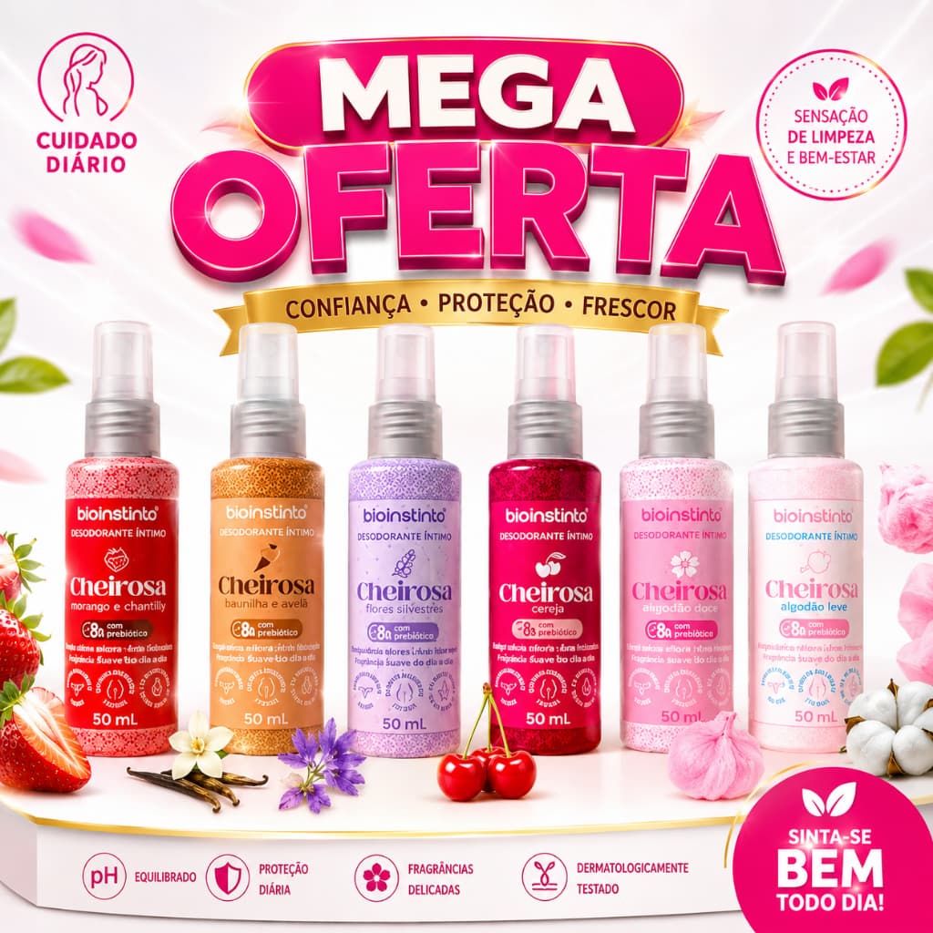 Kit 12 Unidades Desodorante Íntimo Cheirosa (a sua escolha) 50mL Bio Instinto