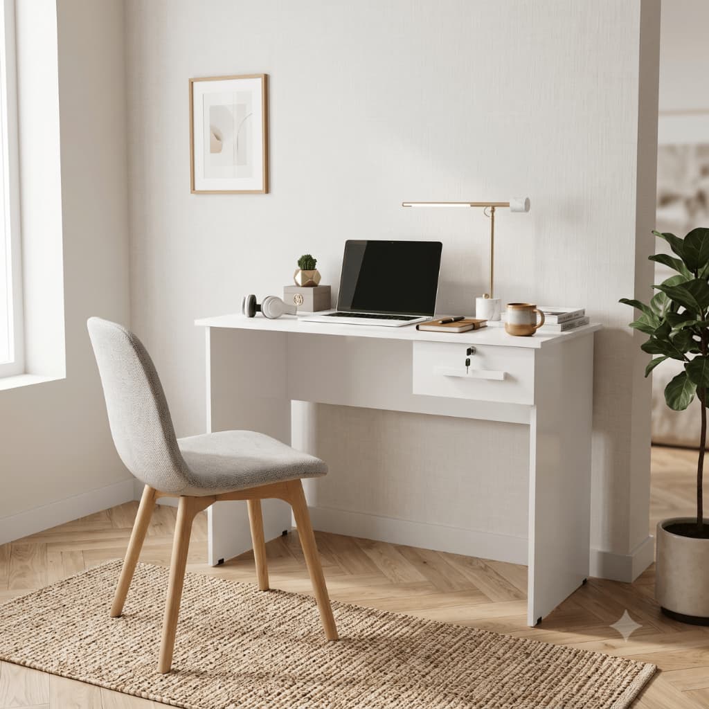 PROMOÇÃO Mesa Estudo Escrivaninha Gaveta Chave Home Office Escritório Quarto Moderna