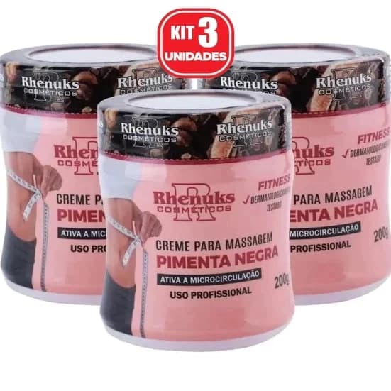 Gel Redutor de Medidas Pimenta Negra 200g - Termoativador, Redução de Medidas, Ativa Microcirculação