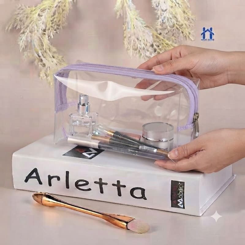 kit 2 estojo necessarie trasparente organizador maquiagem de altíssima qualidade resistente