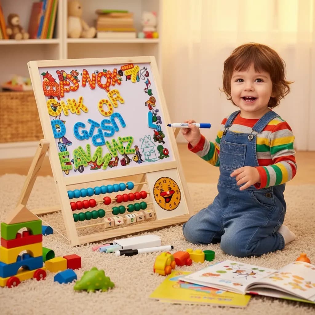 Lousa Infantil Magnética Dupla Face Dobrável