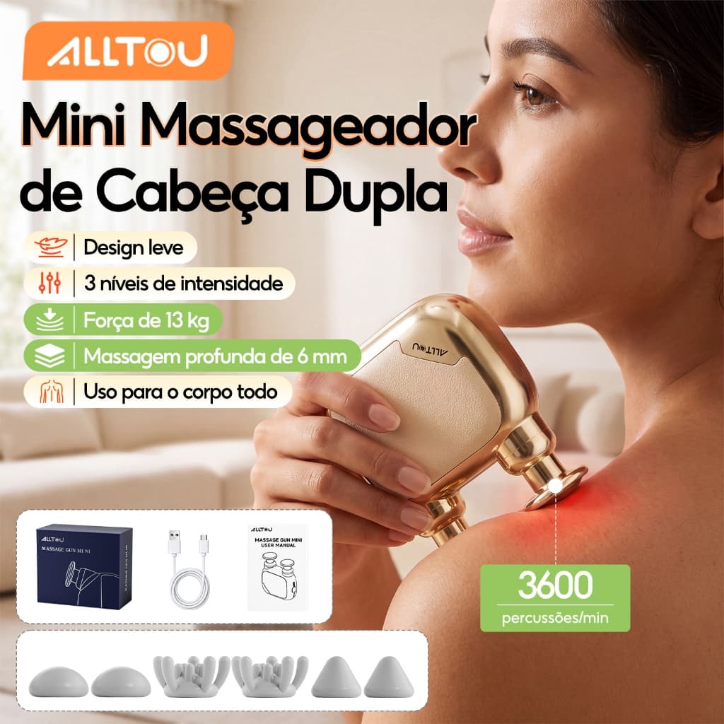 ALLTOU Mini Electric Myofascial Massager 3600RPM 3 MéTodos De Ajuste Do Tamanho Da Palma Da MãO E FáCil De Transportar