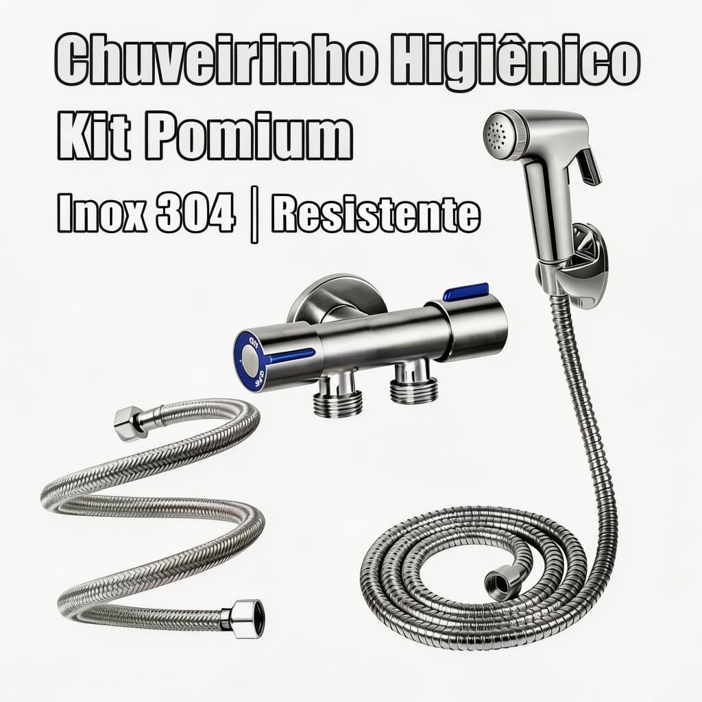Ducha Higiênica Cromada Com Registro Dupla Saída De Água Multifuncional Prático