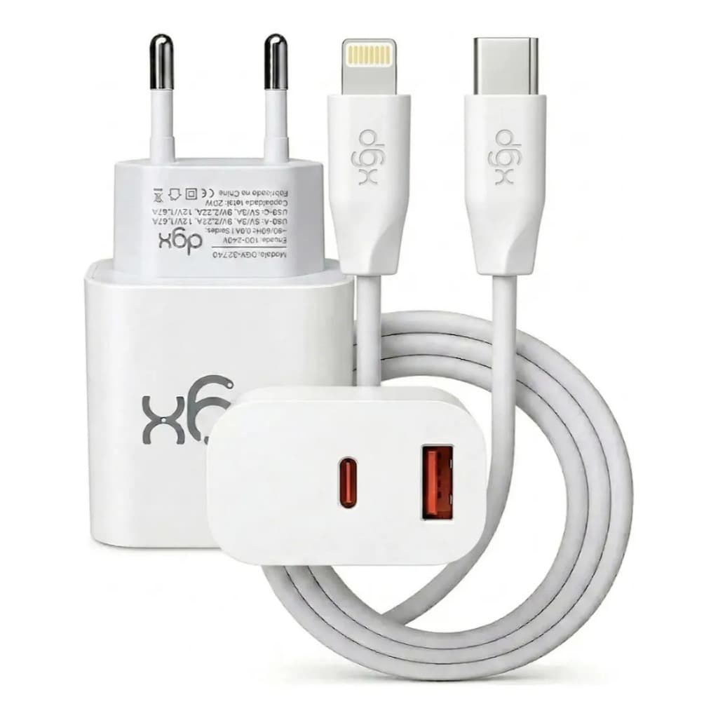 Kit Cabo USB-C para Lightning 1M e Carregador A+C 20W