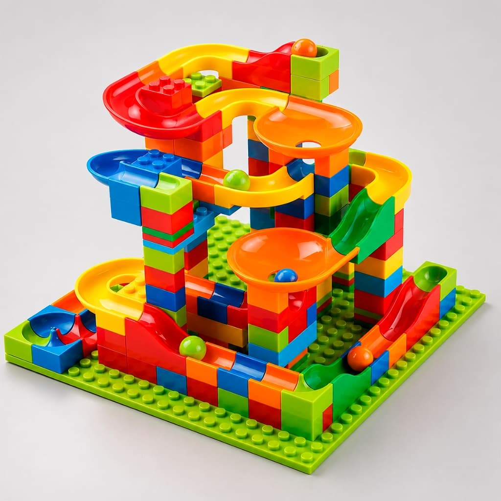Pista De Bolinhas Com Blocos De Montar Super Coloridos Labirinto Dinossauro Didáticos Infantil