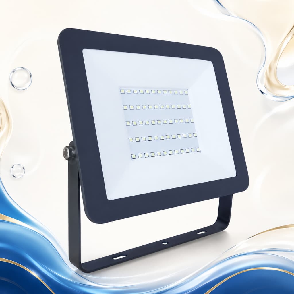 Refletor LED 100W Holofote Galaxy 6500K Bivolt IP66 Branco Frio Prova D'água Alumínio SMD Externo