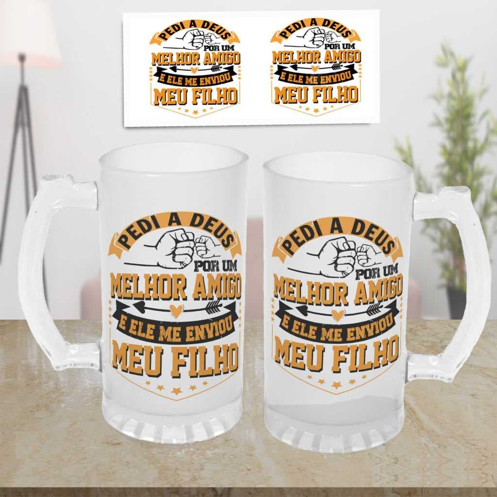 Canecas de Vidro Personalizado - Chopp - Pedi a Deus.