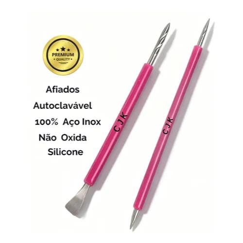 Palito Unha + Espátula Mista Slim Manicure Podologia
