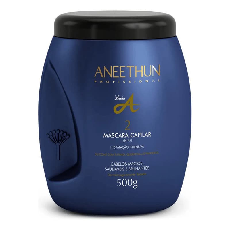 Máscara Capilar Linha A 500g Aneethun Hidratação Intensiva Nutrição Brilho e Maciez