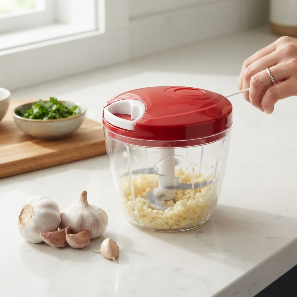 Mini Processador Manual Portátil Picar Alimentos Design Ergonômico Fácil Rápido