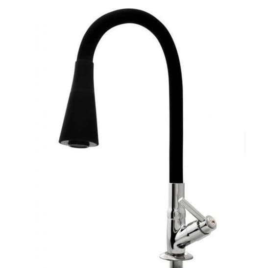 Torneira de Aço Inox de Cozinha Tipo Bancada Cor Preta Flexível
