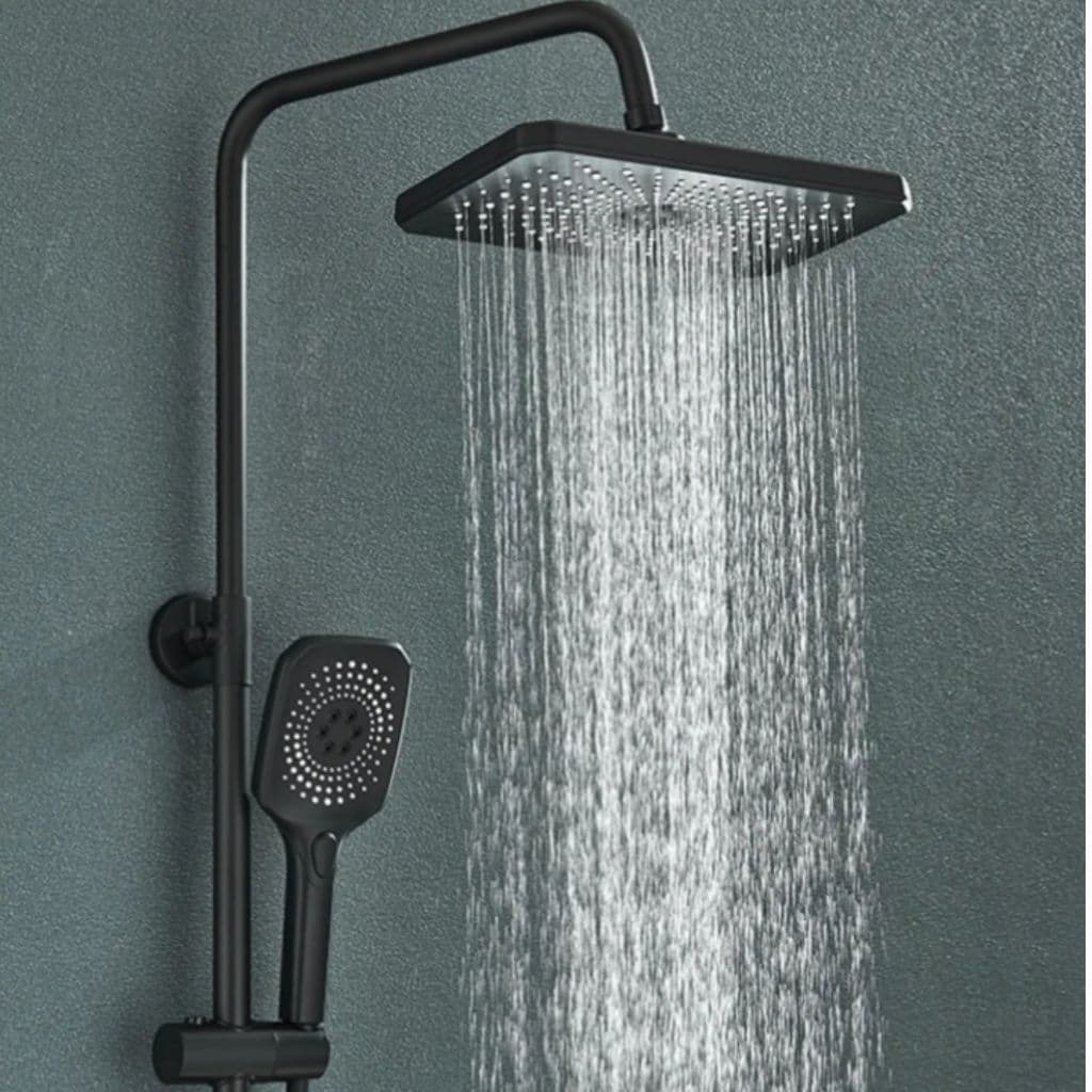 Chuveiro Ducha Digital Preto Fosco Visor LCD Temperatura Luxo Banheiro Moderno Lorenzetti Parede