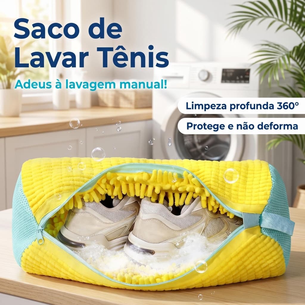 Saco de Proteção de Tênis Evita Arranhões na Lavagem