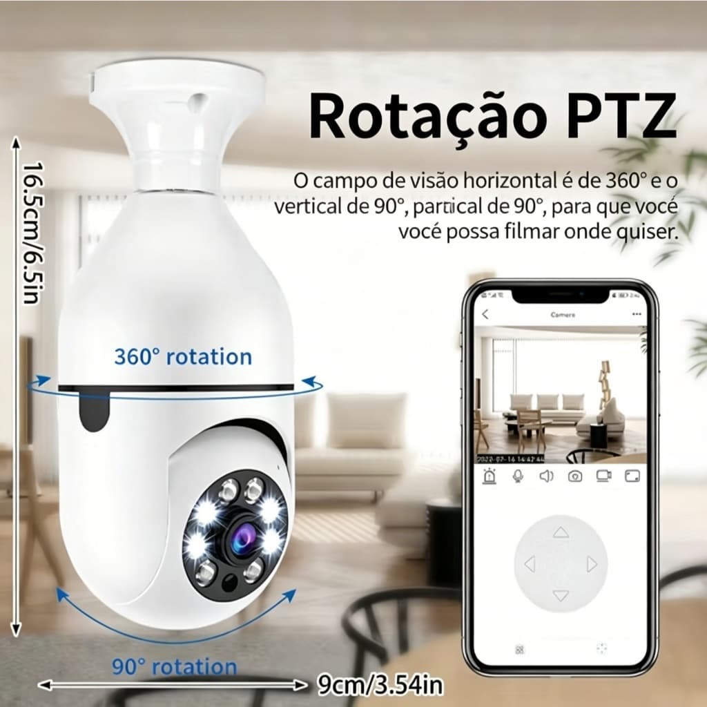 Kit4 Monitoramento Câmera de Segurança 8177 360° Visão Noturna Sem Fio À Prova d'Água Controle por App 1080p