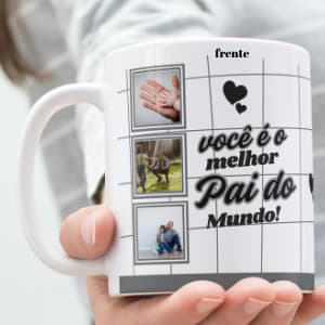 caneca personalizada dia dos pais com nome e frase caneca de porcelana 325 ml