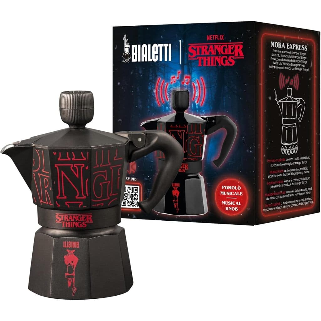 Cafeteira Moka Music Stranger Things Netflix com Capacidade para 6 Xícaras