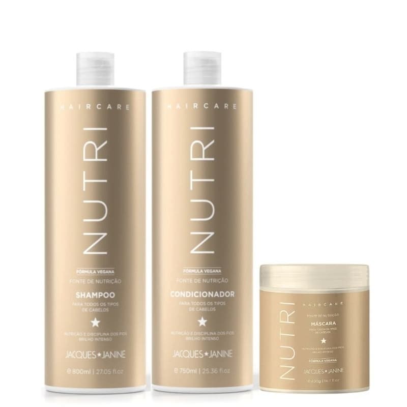Kit Jacques Janine NUTRIÇÃO – Shampoo 800ml + Condicionador 750ml + Máscara 400g