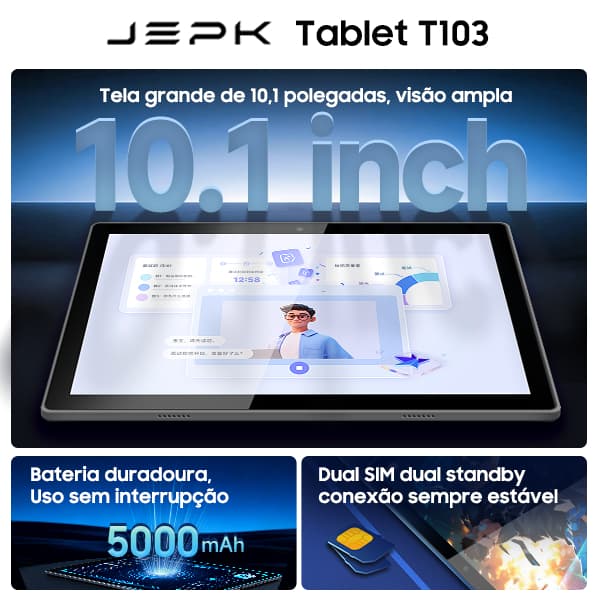 2026NOVO Tablet 10.1 Polegadas  Android 14 | Teclado Bluetooth + Caneta …Stylus — Perfeito para Estudo e Negóc T03