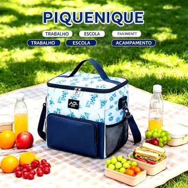 Bolsa Térmica Grande Portátil para Marmita com Alça Resistente, Bolsa Isolante Térmica Ideal para Trabalho, Escola e Uso