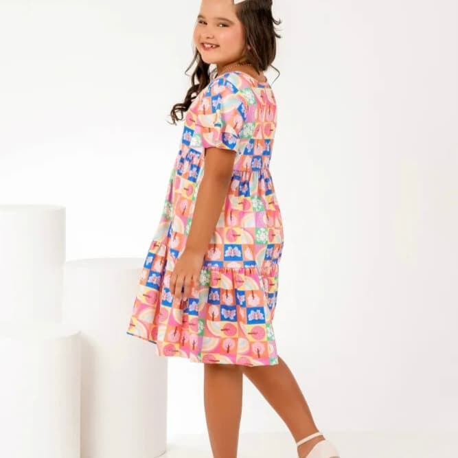 Vestido Infantil Florido Menina Verão – Tecido leve e confortável do 2 ao 12 anos