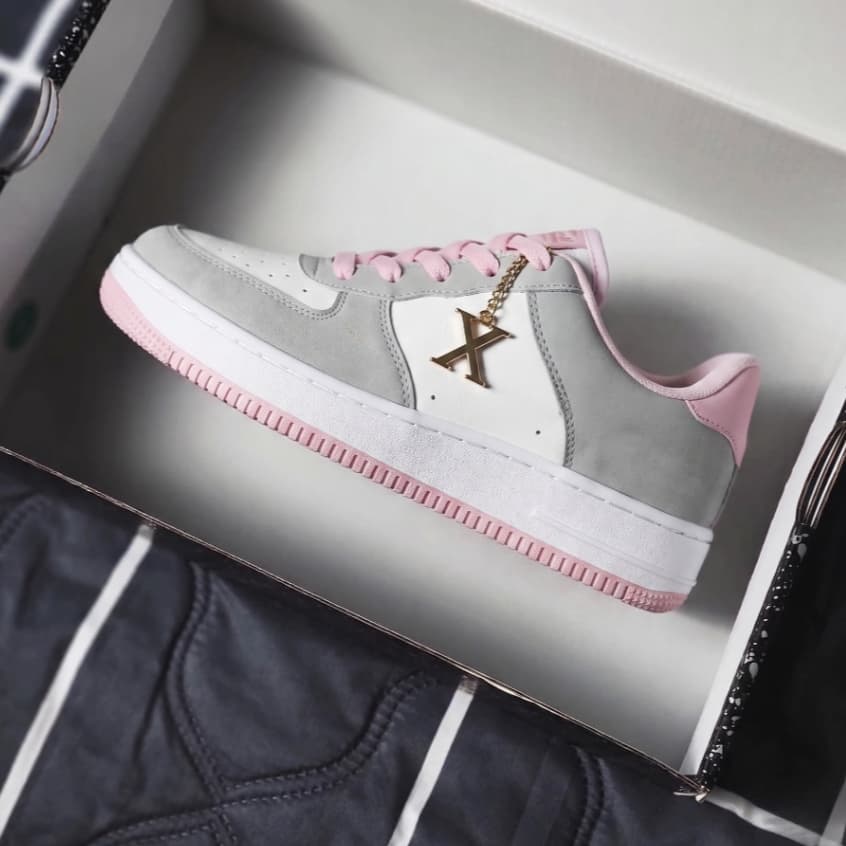Tênis ᒪ  ✓  Premium Feminino Casual Branco Rosa Confortável Leve Moda 2026