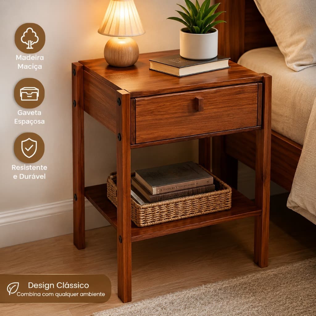 Mesa De Cabeceira Com Gaveta Design Moderno Quarto Sala