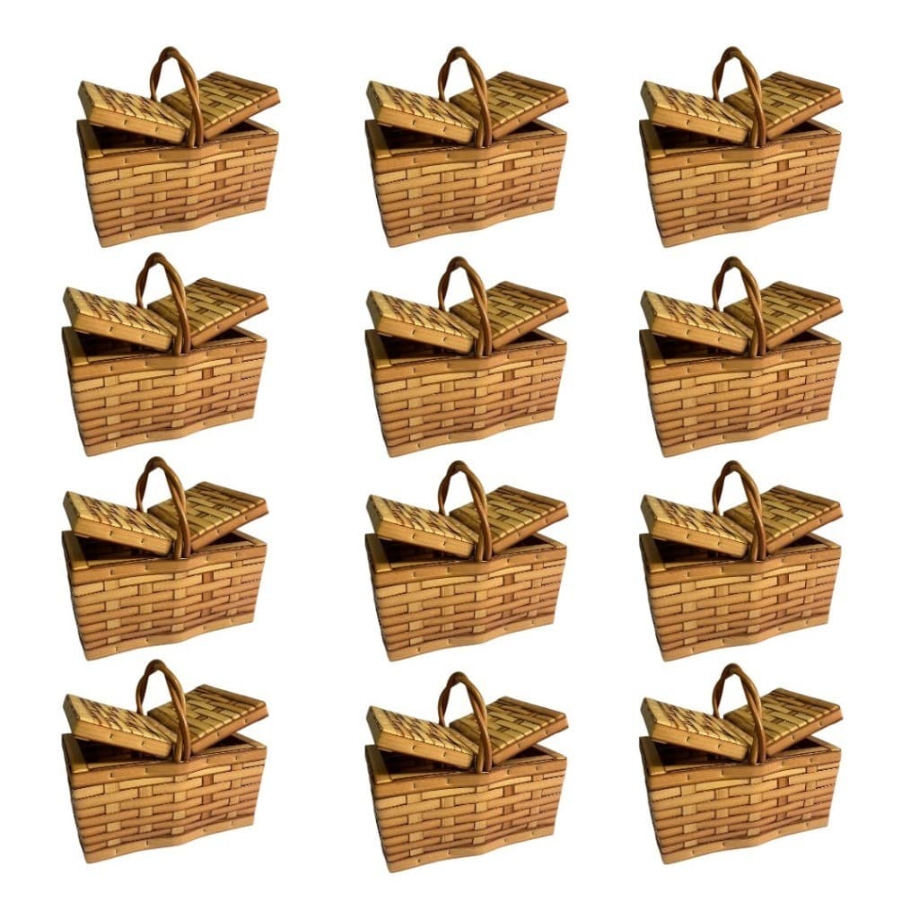 KIT Mini Cestas de  Piquenique com Fibra Sintética  Alça Fio Sintético 22 x 14 x 12 cm Varias unidades
