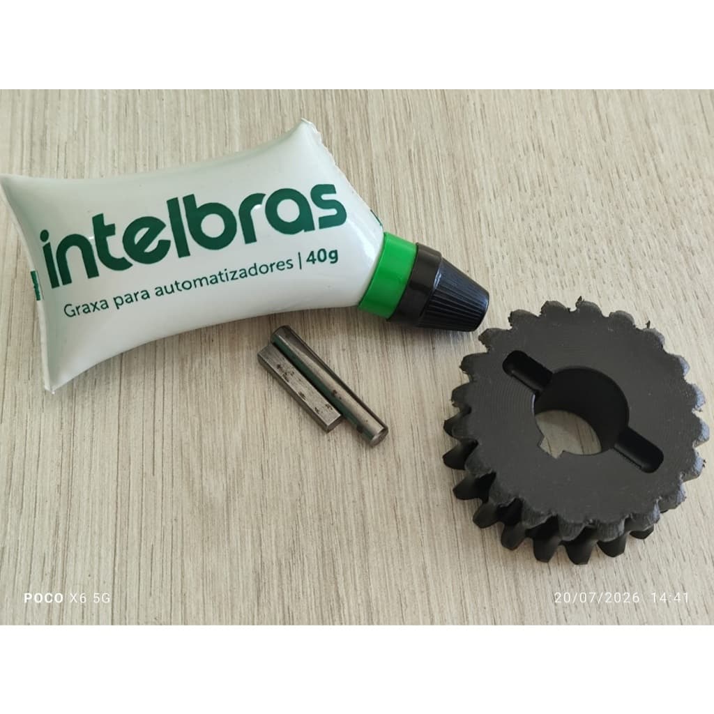COROA DE NYLON COM GRAXA PARA AUTOMATIZADORES BASCULANTE INTELBRAS , MODELOS BR 300,BR 400 E BC500