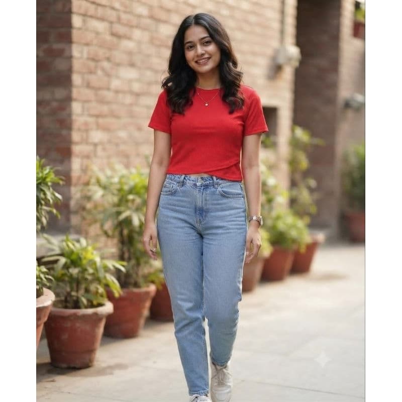 BLUSA FEMININA ADULTO VERMELHA CANELADA
