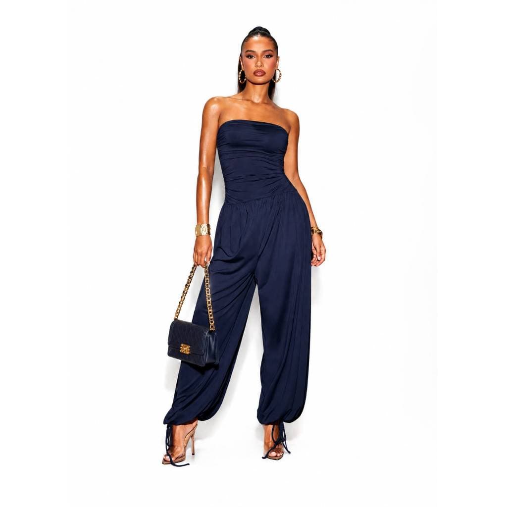 Macacao feminino Tomara Que Caia Aladim Pantalona  Com Elastec Macaquito Poliamida