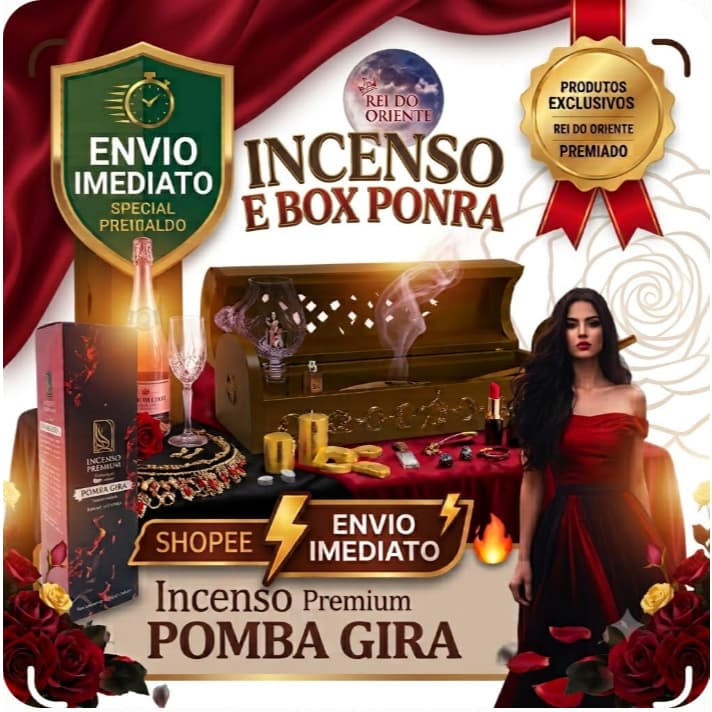 INCENSÁRIO  INDIANO BOX MAD RÚSTICO + 1 CX  INCENSO 7 VARETAS DA POMBA GIRA PROTETORA AMOR E SEDUÇÃO