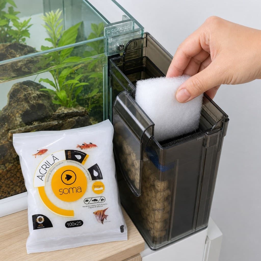 La Acrilica Soma Acrila 100x25 para Filtragem de Aquarios