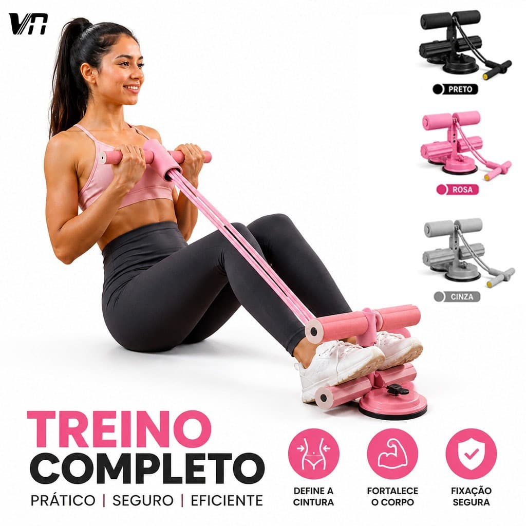 Treinador Abdominal com Ventosa Fixa Ajustável Unissex para Exercícios em Casa