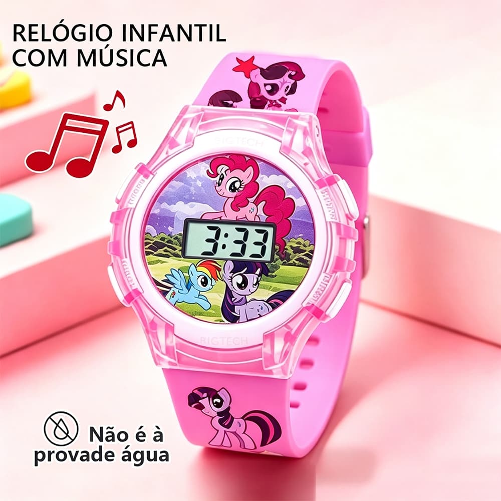 Relogio Infantil Criativa De Relógio Luminoso De Relógio Desenho Animado Com Luzes E Música
