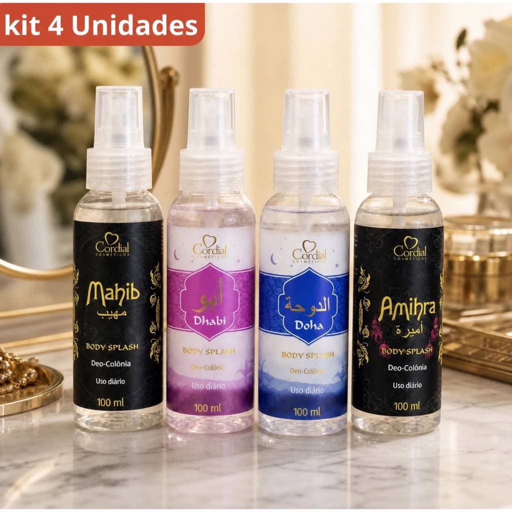 Kit 4 Unidades Body Splash Árabe Cordial Cosméticos