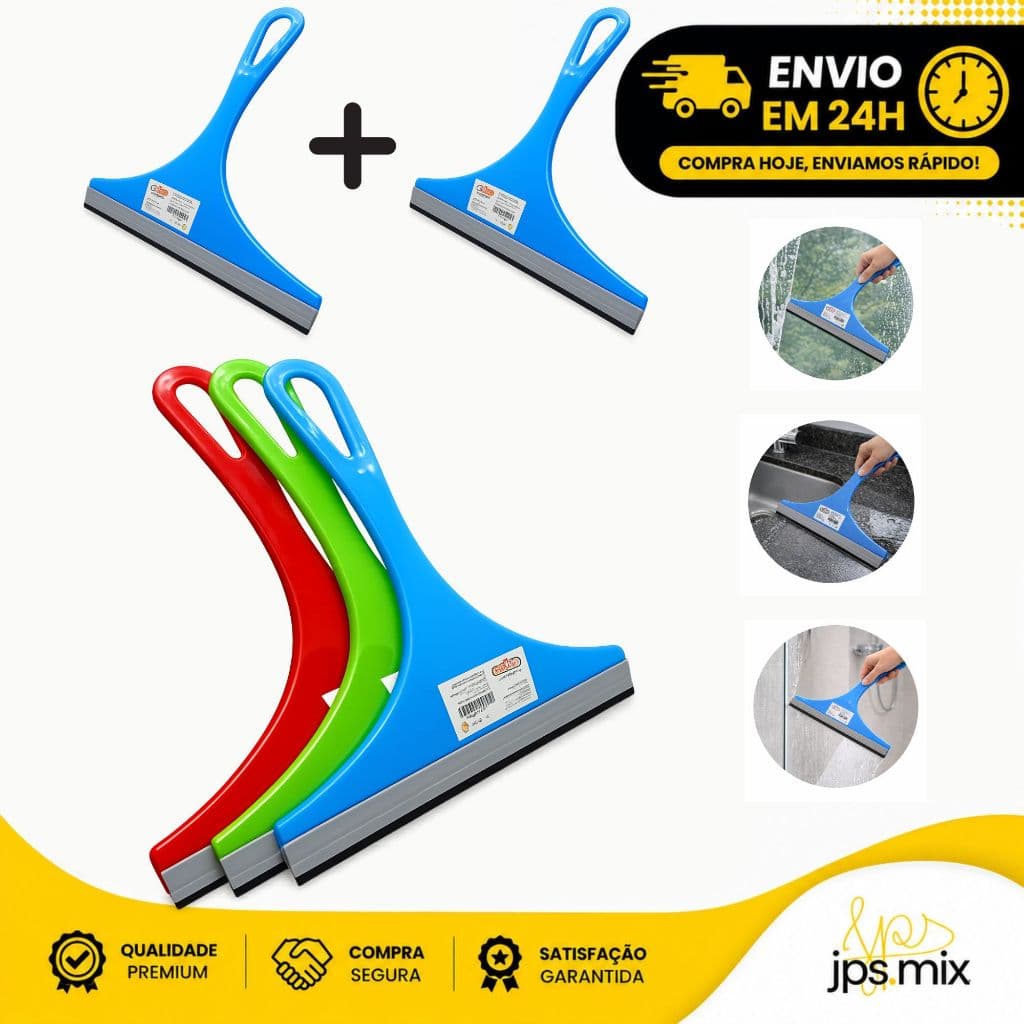 2 Rodos de Pia 20cm Silicone Multiuso Limpeza de Vidro Box Bancada e Janelas