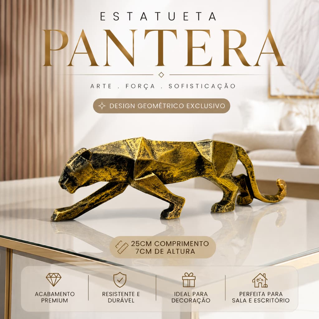 Decoração Pantera Geométrica De Luxo Para Salas, Escritório