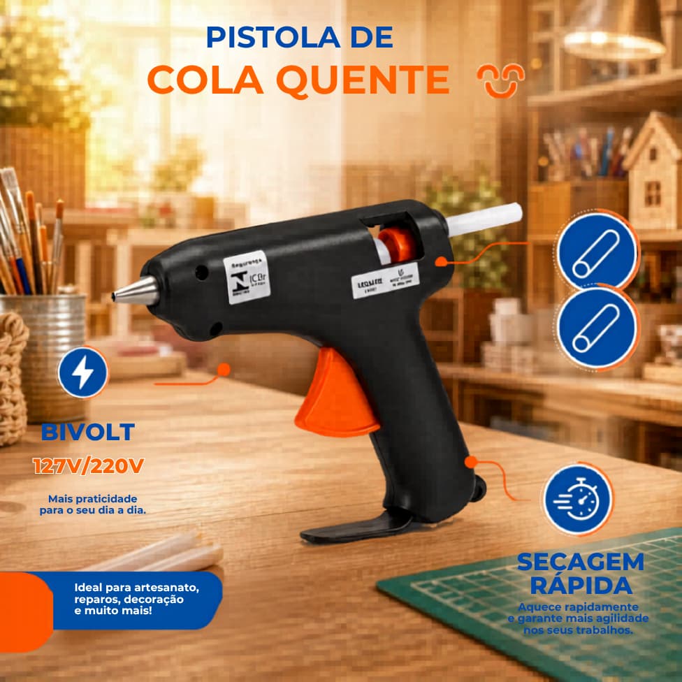 Pistola de Cola Quente Bivolt Leoarte