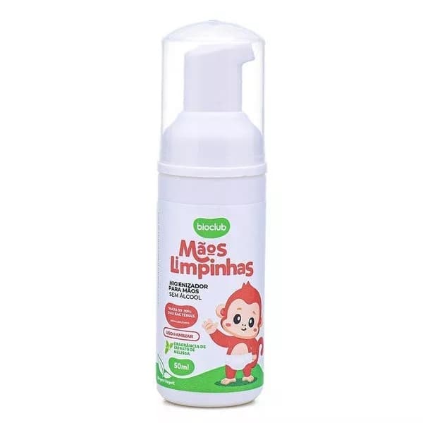 Kit Higienizador Sem alcool Maos Bebe Crianca 50ml 200ml Maos Limpinhas Infantil