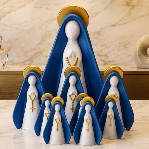 Nossa Senhora em 3D Minimalista | Decoração Religiosa Moderna – Presente de Fé e Proteção