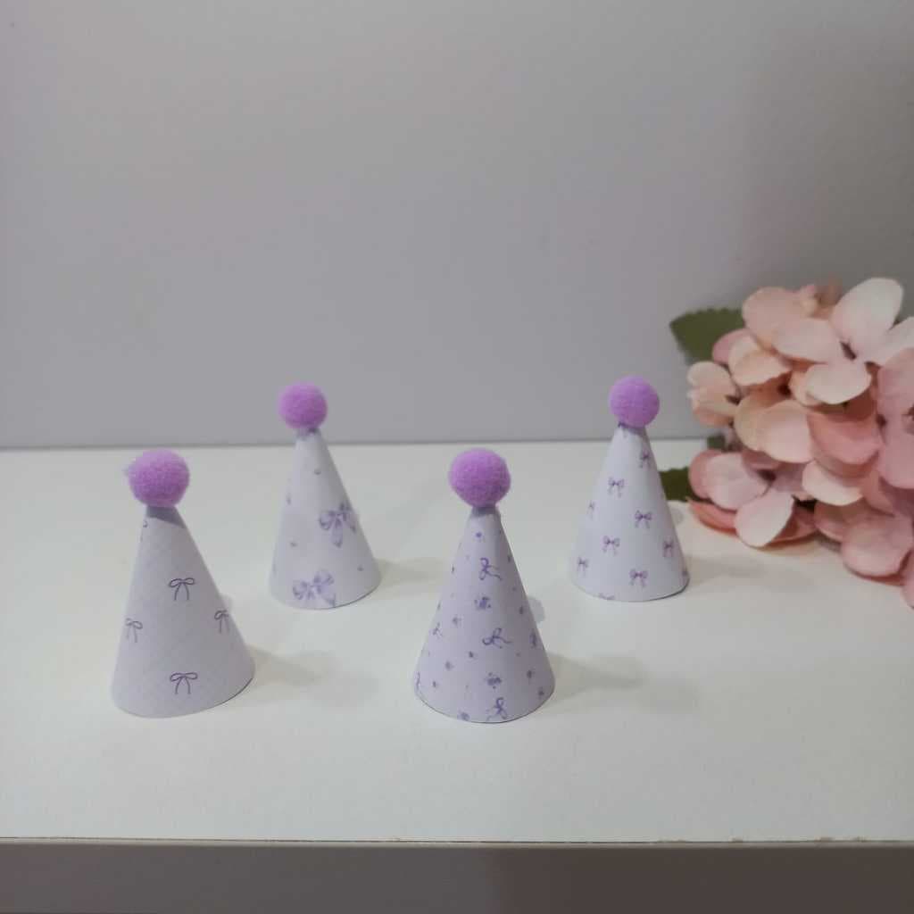 Mini chapeuzinho para docinhos Laços, mini chapeuzinho para tubetes, mini chápeus