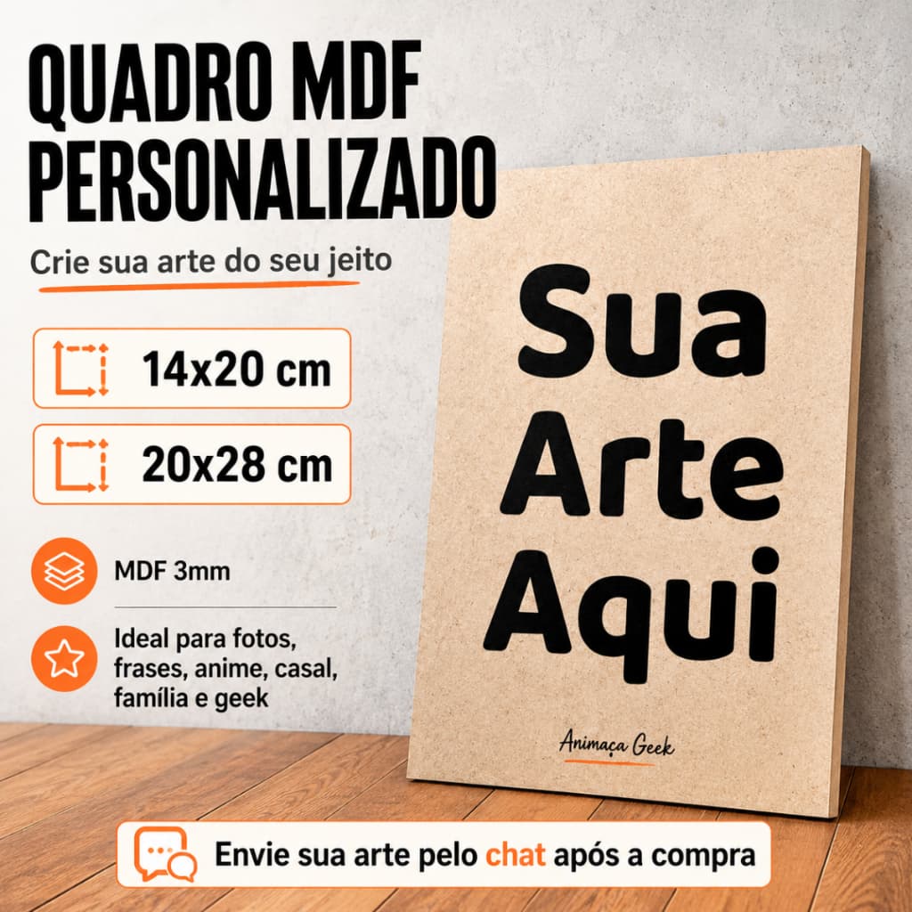 Quadro MDF Personalizado com Foto Frase ou Arte 14x20 e 20x28 | Placa Decorativa 3mm