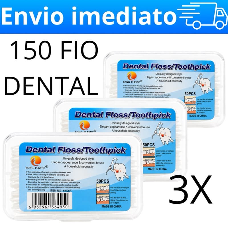 KIT 50/100/150/200 Fio Dental Haste Descartável Limpeza Interdental Palito Dental Removedor de Placa Bacteriana
