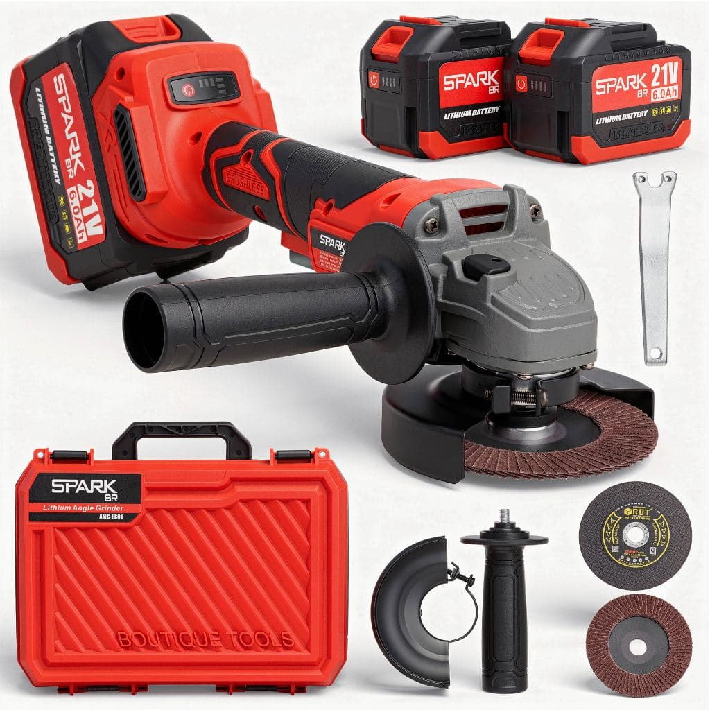 Esmerilhadeira Profissional 9800RPM Brushless 2 Baterias 21V Portátil SparkBR Bivolt Sem Fio Maleta