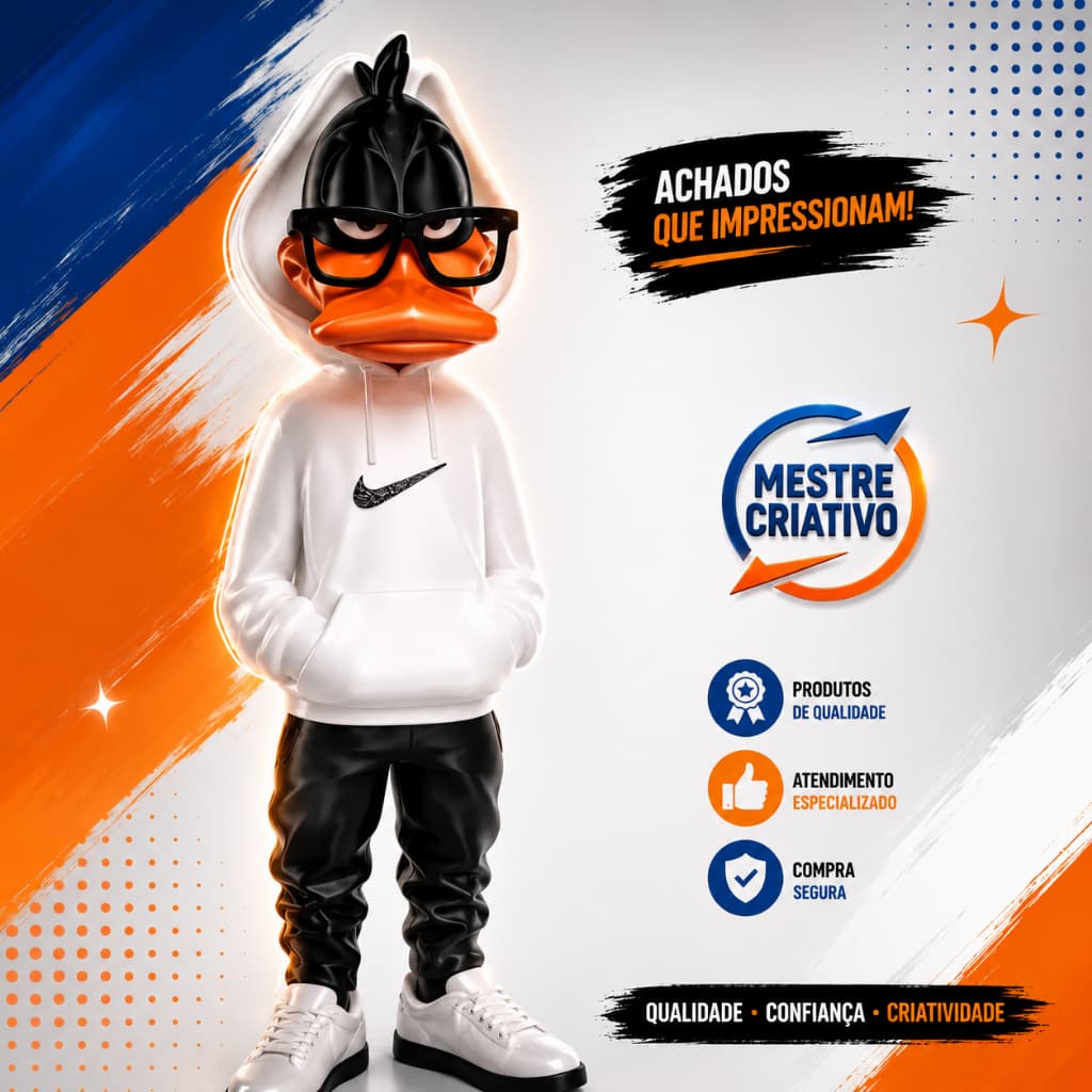 Patolino - Boneco Decorativo - 27cm - Looney Tunes - Daffy Duck - Action Figure - Colecionável 3D