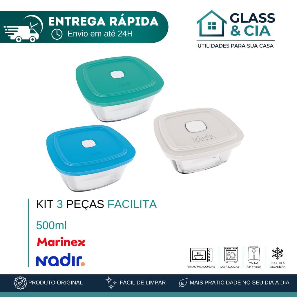 KIT 03 PEÇAS FACILITA 500ML MARINEX