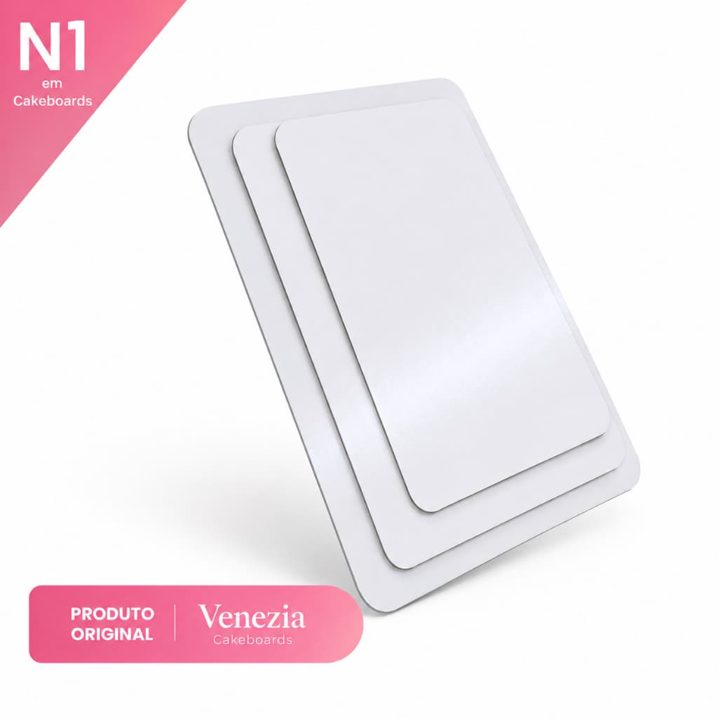 Kit 5 ou 10 Cake Board 35x15 Longcake Retangular Em Mdf 3mm - Base Para Bolo Confeitaria + Chaveiros Brinde