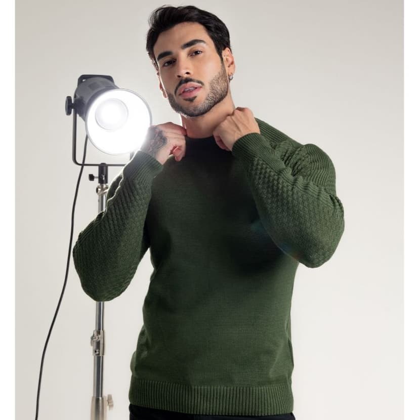 SUETER TRICOT MANGA COM LINKS CHIQUE INVERNO 26 evolution crewneck  Alta Qualidade